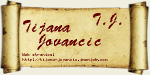 Tijana Jovančić vizit kartica
